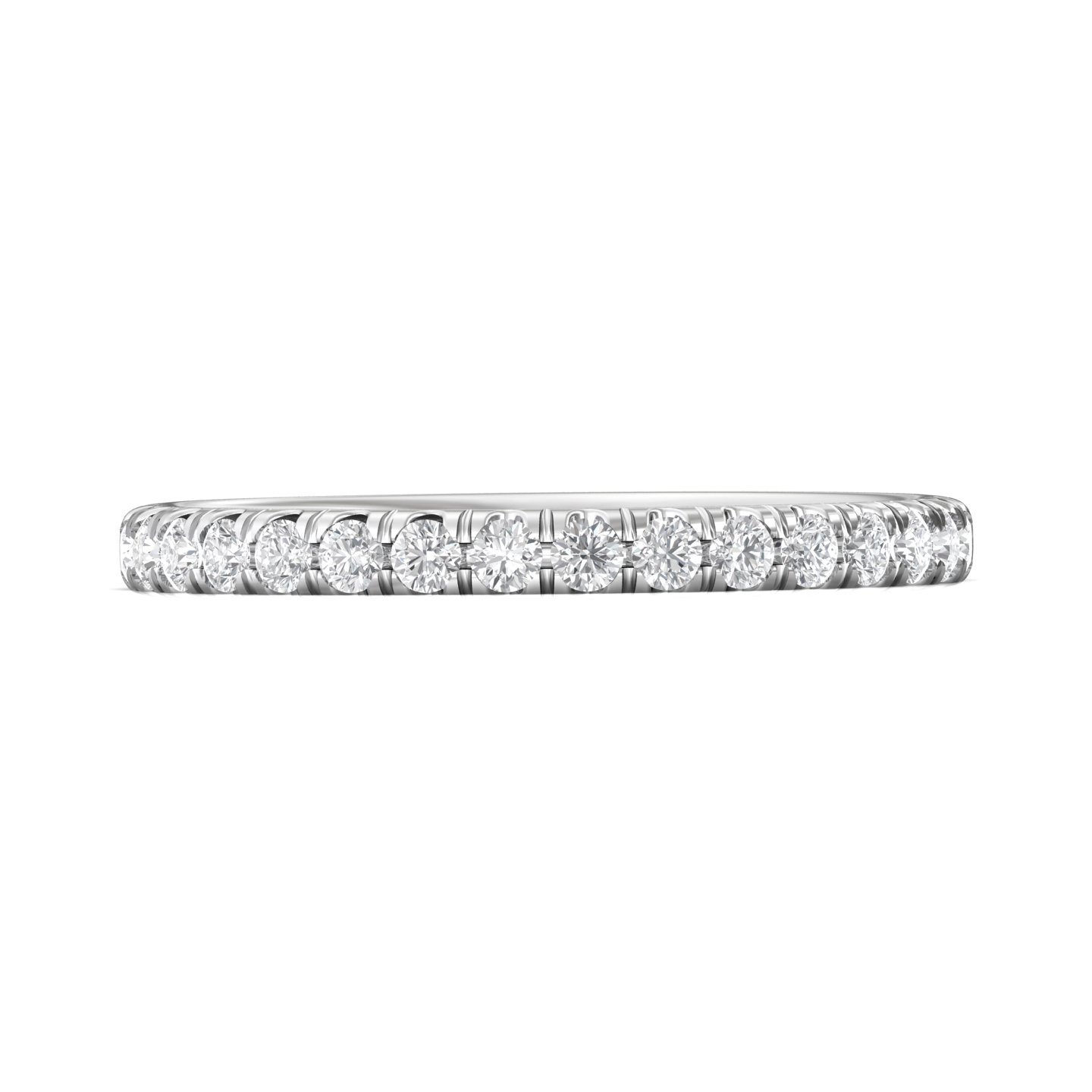 14K White Gold Diamond Wedding Band