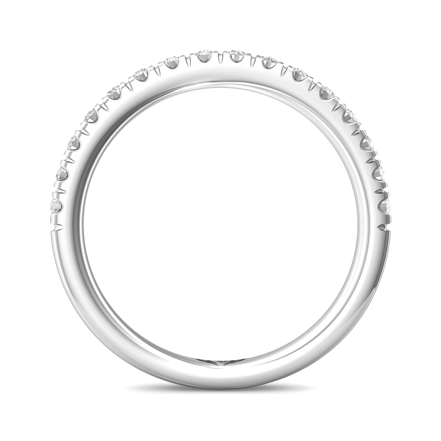 14K White Gold Diamond Wedding Band