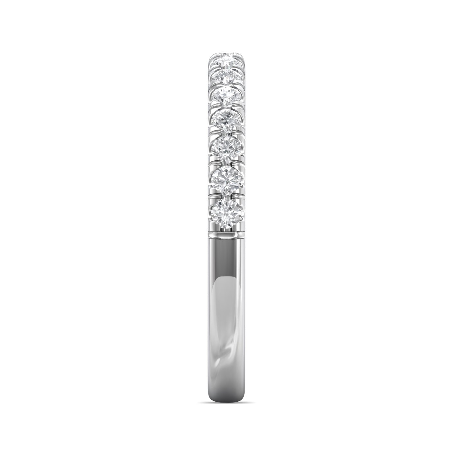 14K White Gold Diamond Wedding Band