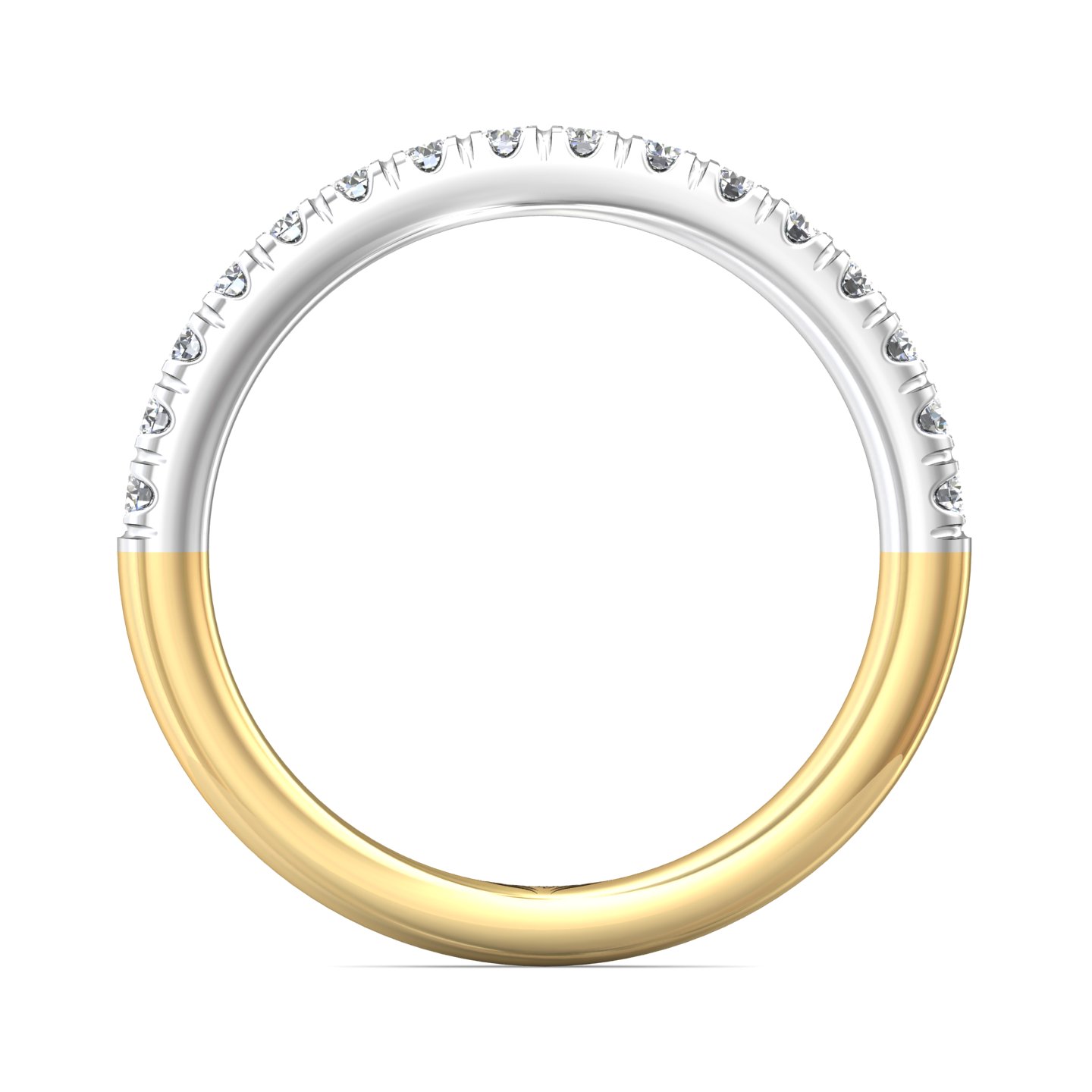 14K Yellow and White Gold Diamond Wedding Band