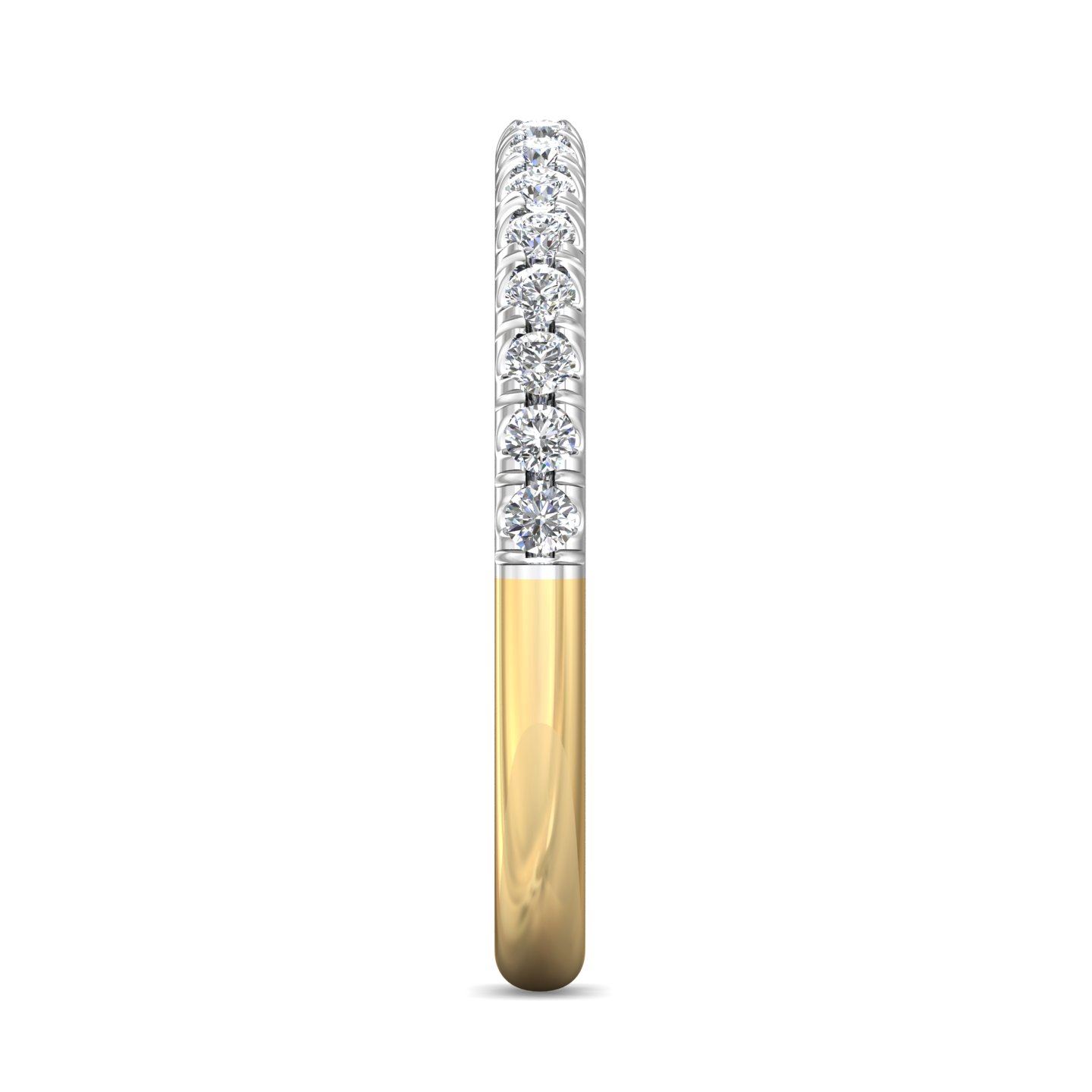14K Yellow and White Gold Diamond Wedding Band
