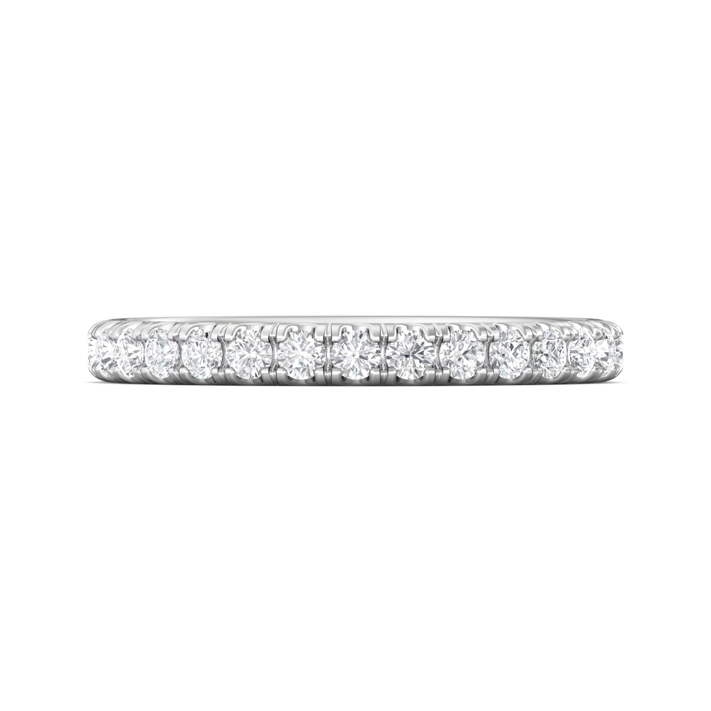 14K White Gold Diamond Wedding Band
