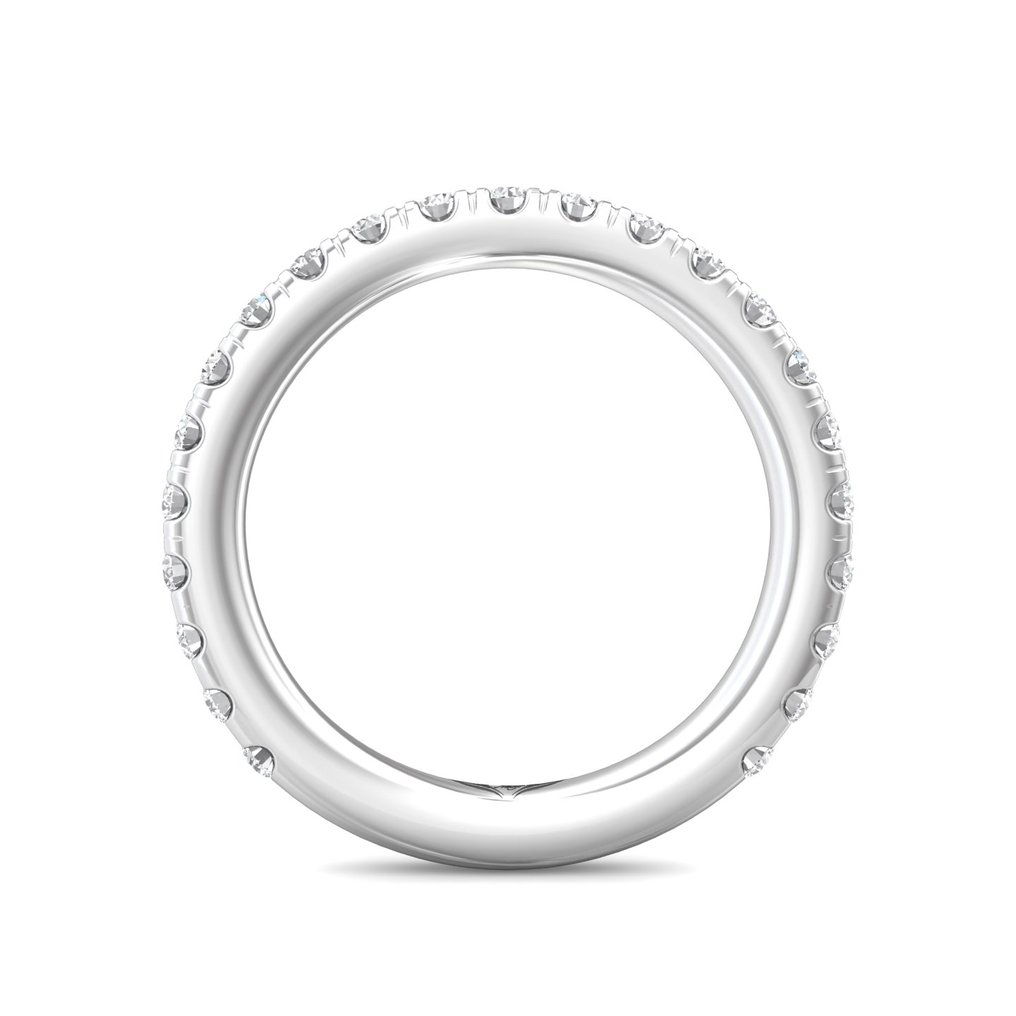 14K White Gold Diamond Wedding Band
