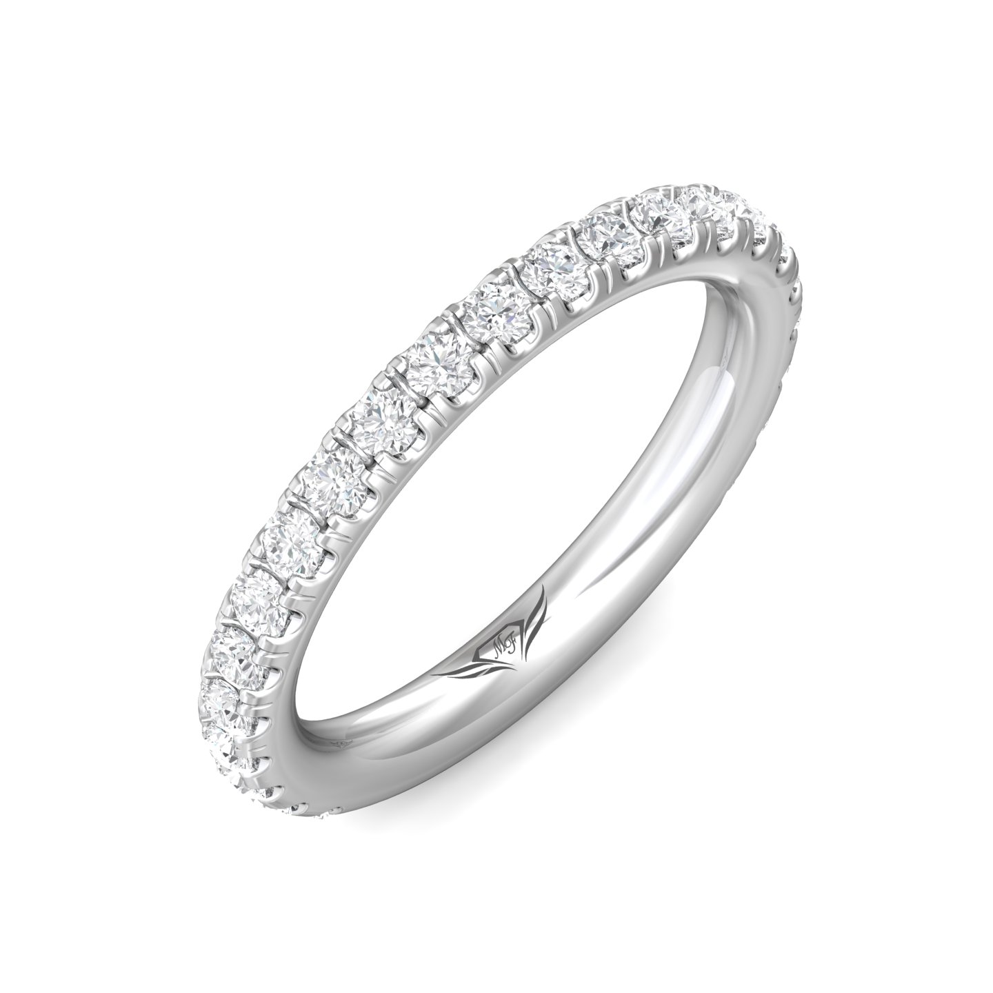 18K White Gold Diamond Wedding Band