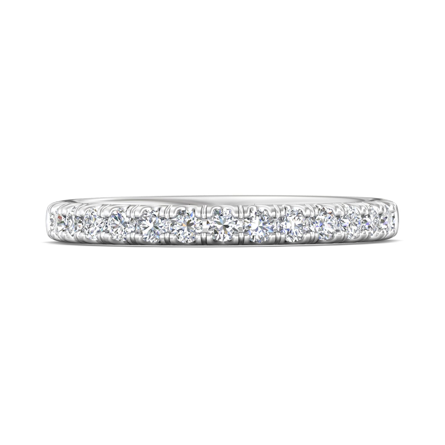 14K White Gold Diamond Wedding Band