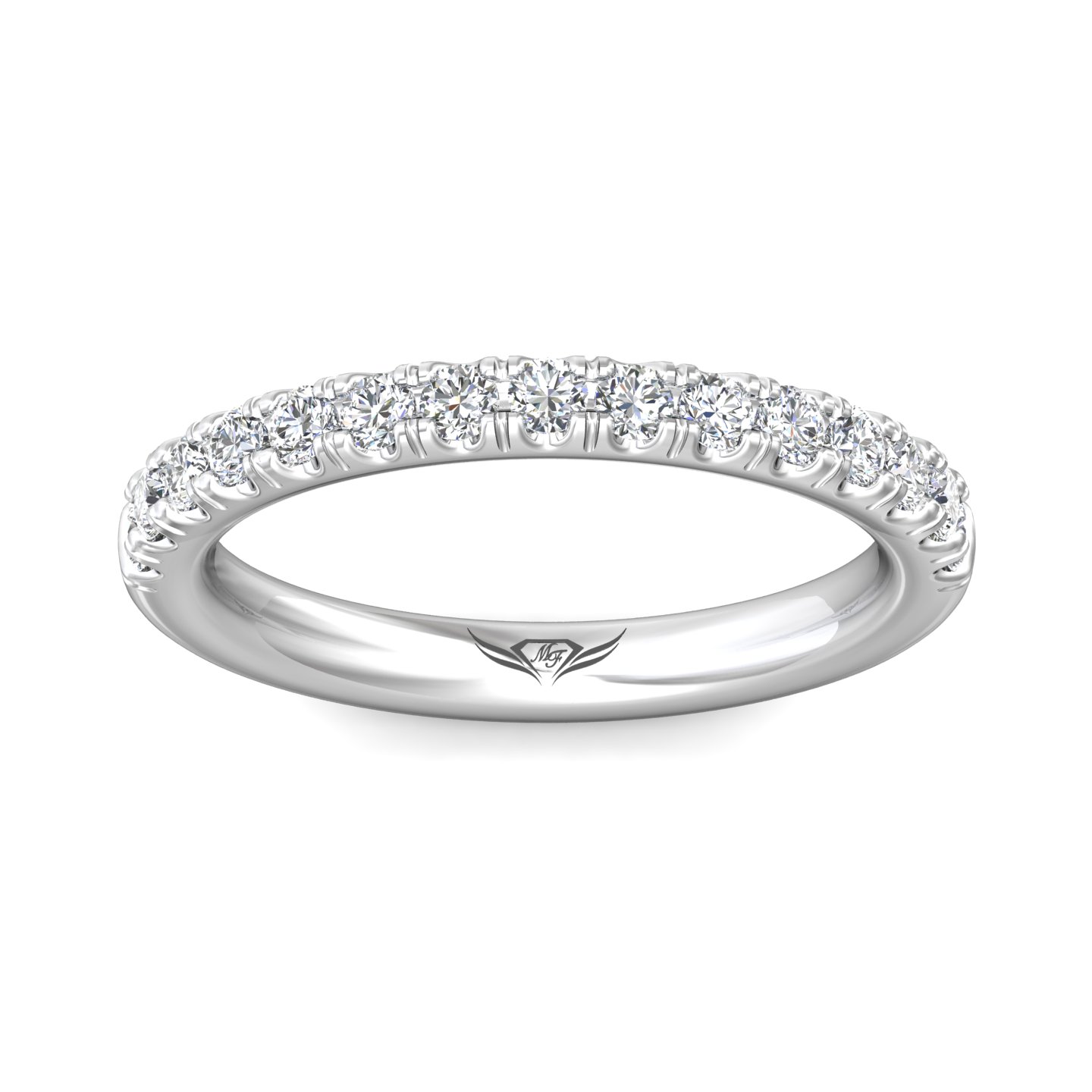 14K White Gold Diamond Wedding Band