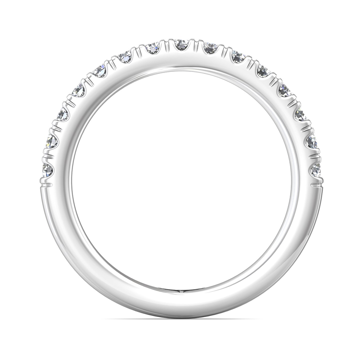 14K White Gold Diamond Wedding Band
