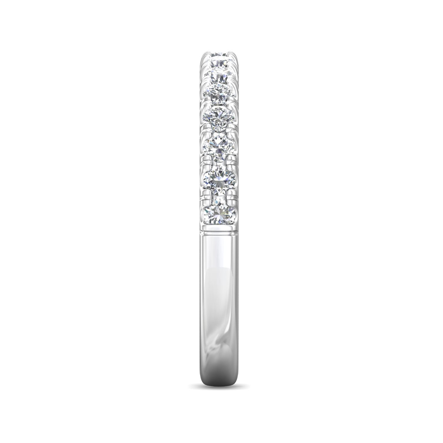 14K White Gold Diamond Wedding Band