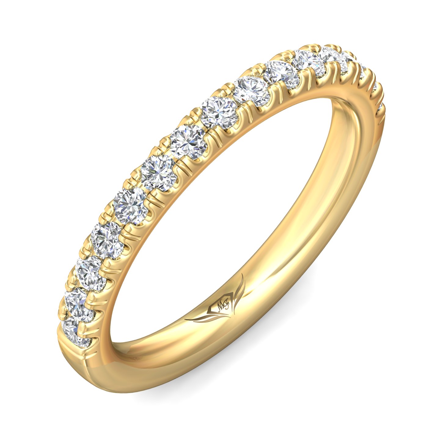 14K Yellow Gold Diamond Wedding Band