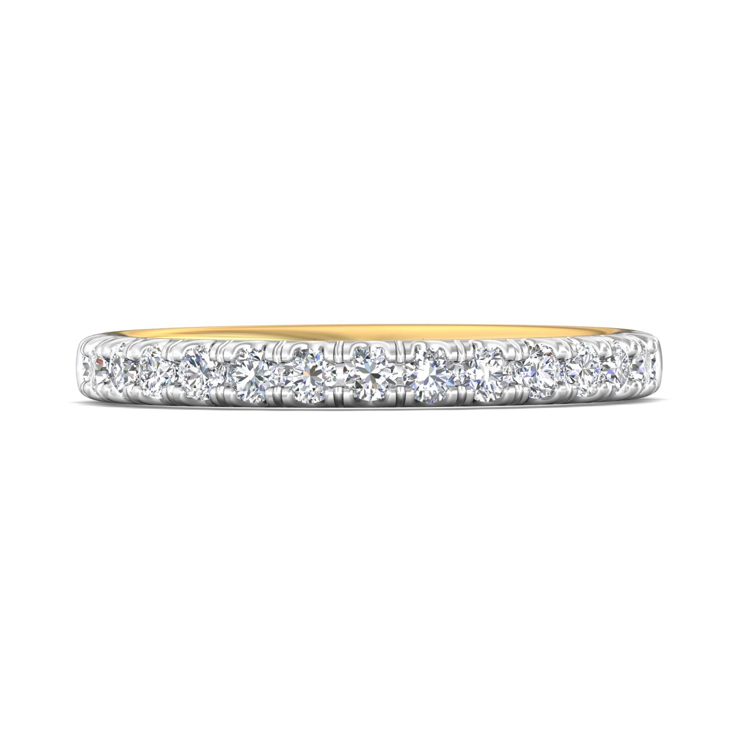 14K Yellow and White Gold Diamond Wedding Band