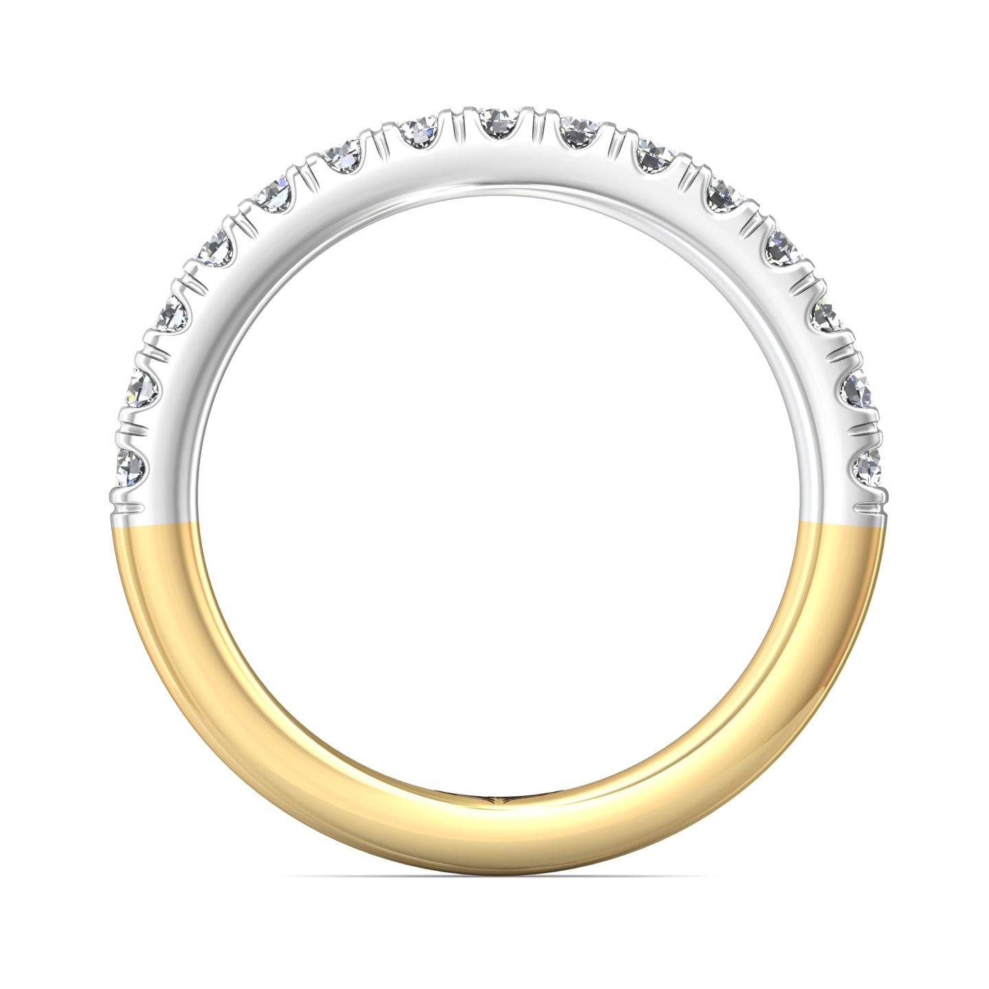 14K Yellow and White Gold Diamond Wedding Band