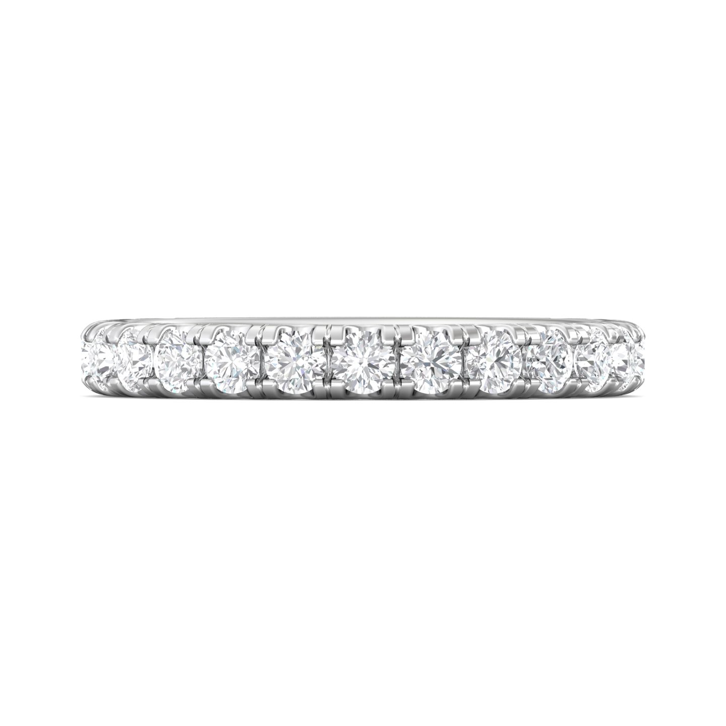 14K White Gold Diamond Wedding Band