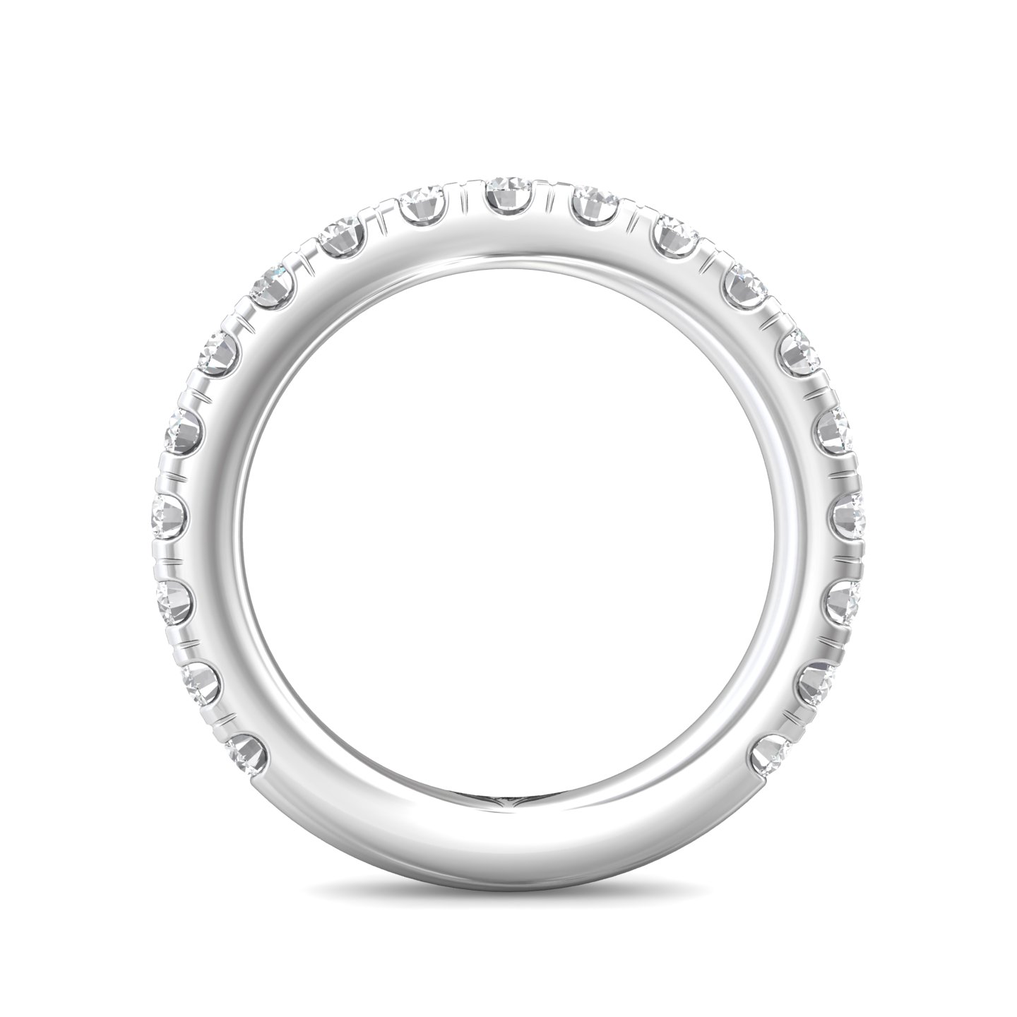 14K White Gold Diamond Wedding Band