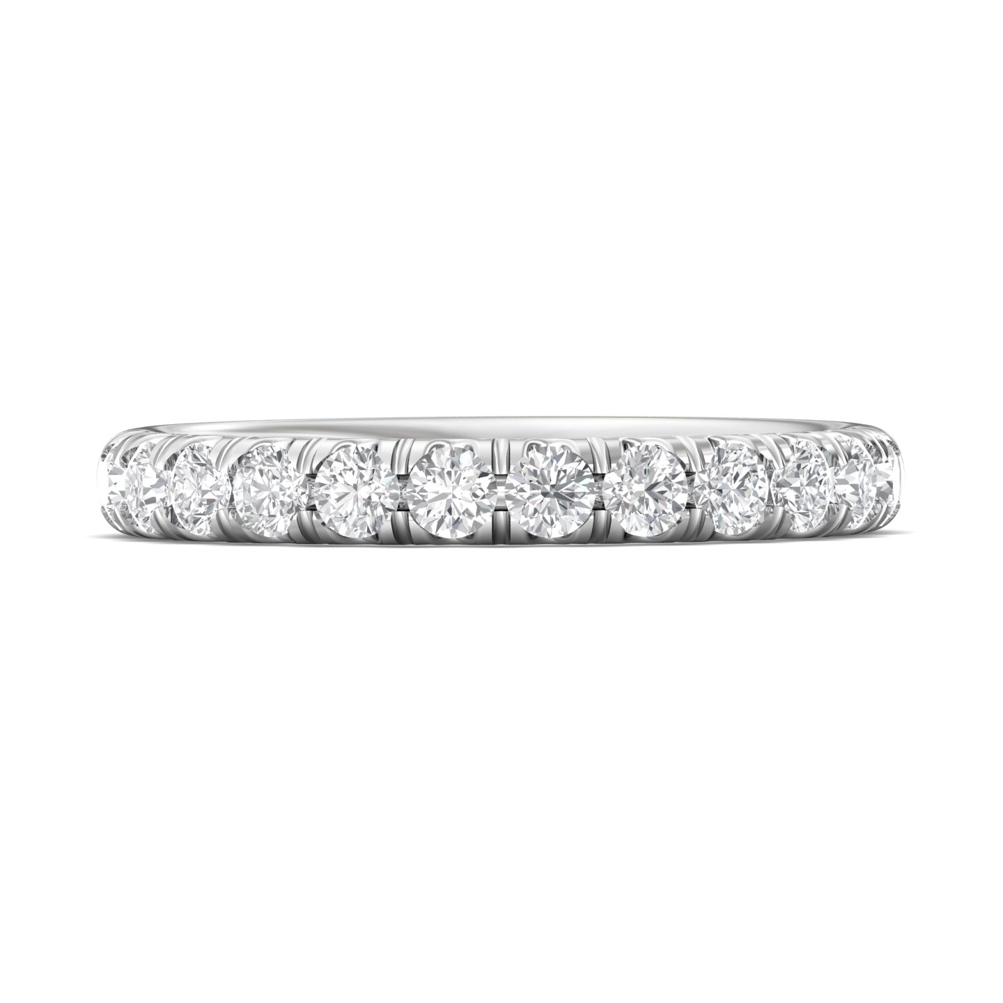 14K White Gold Diamond Wedding Band