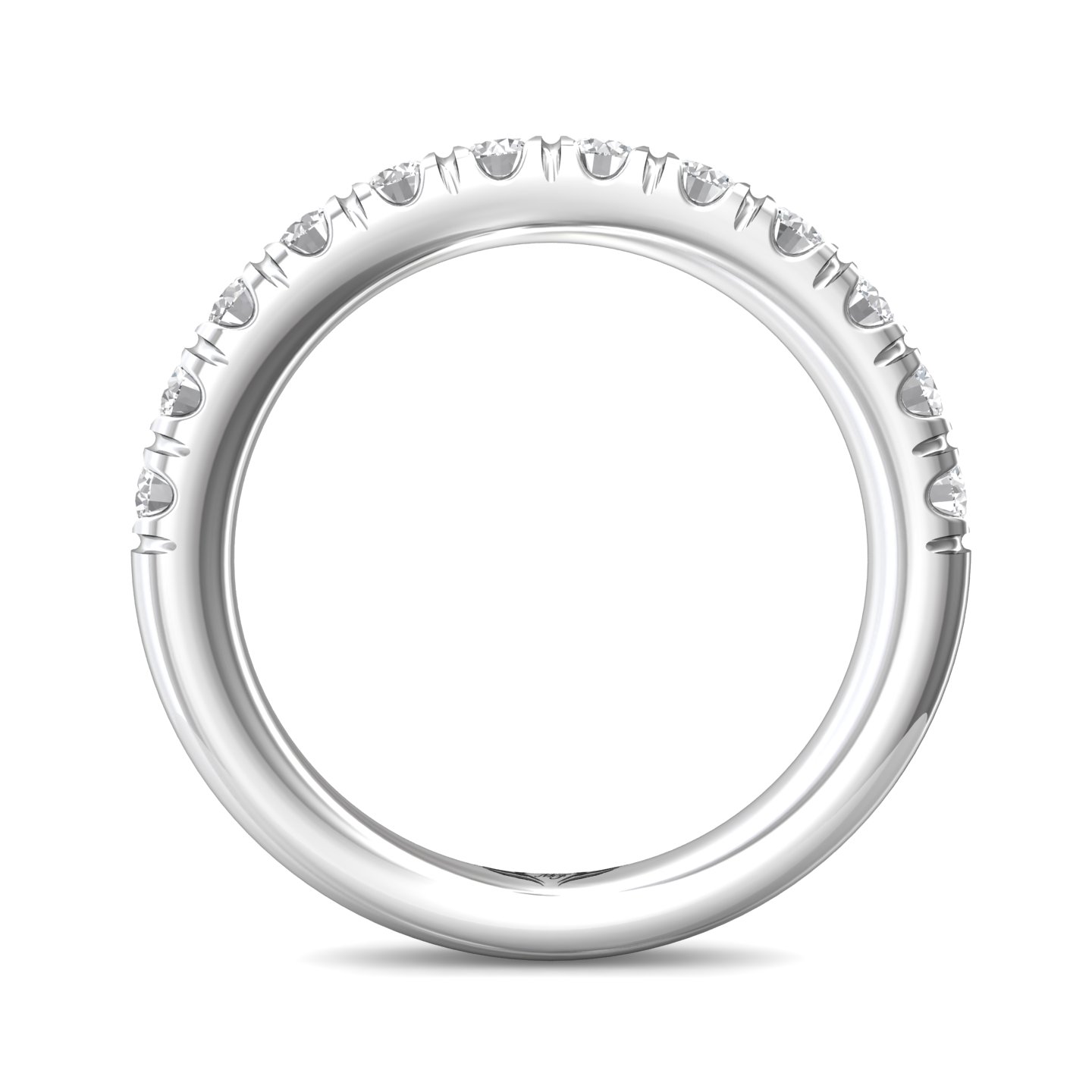 14K White Gold Diamond Wedding Band