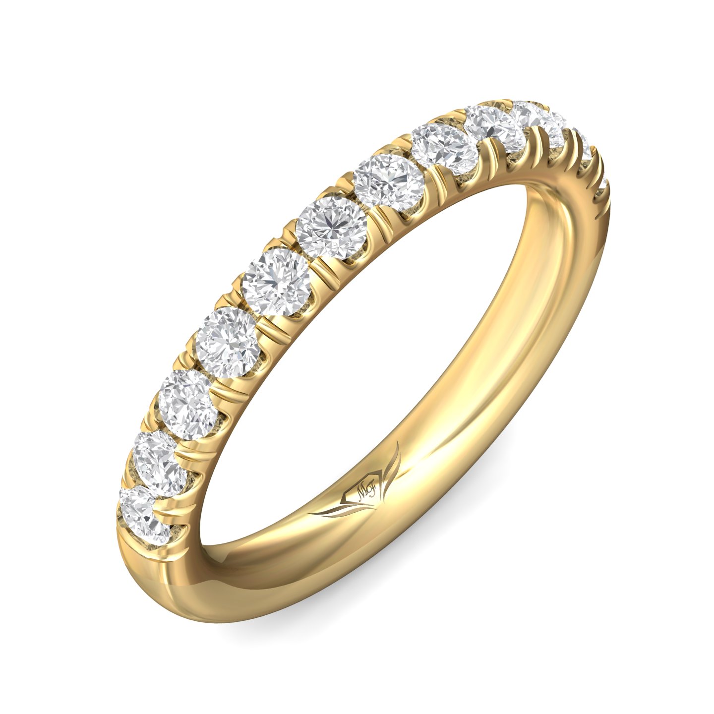 14K Yellow Gold Diamond Wedding Band