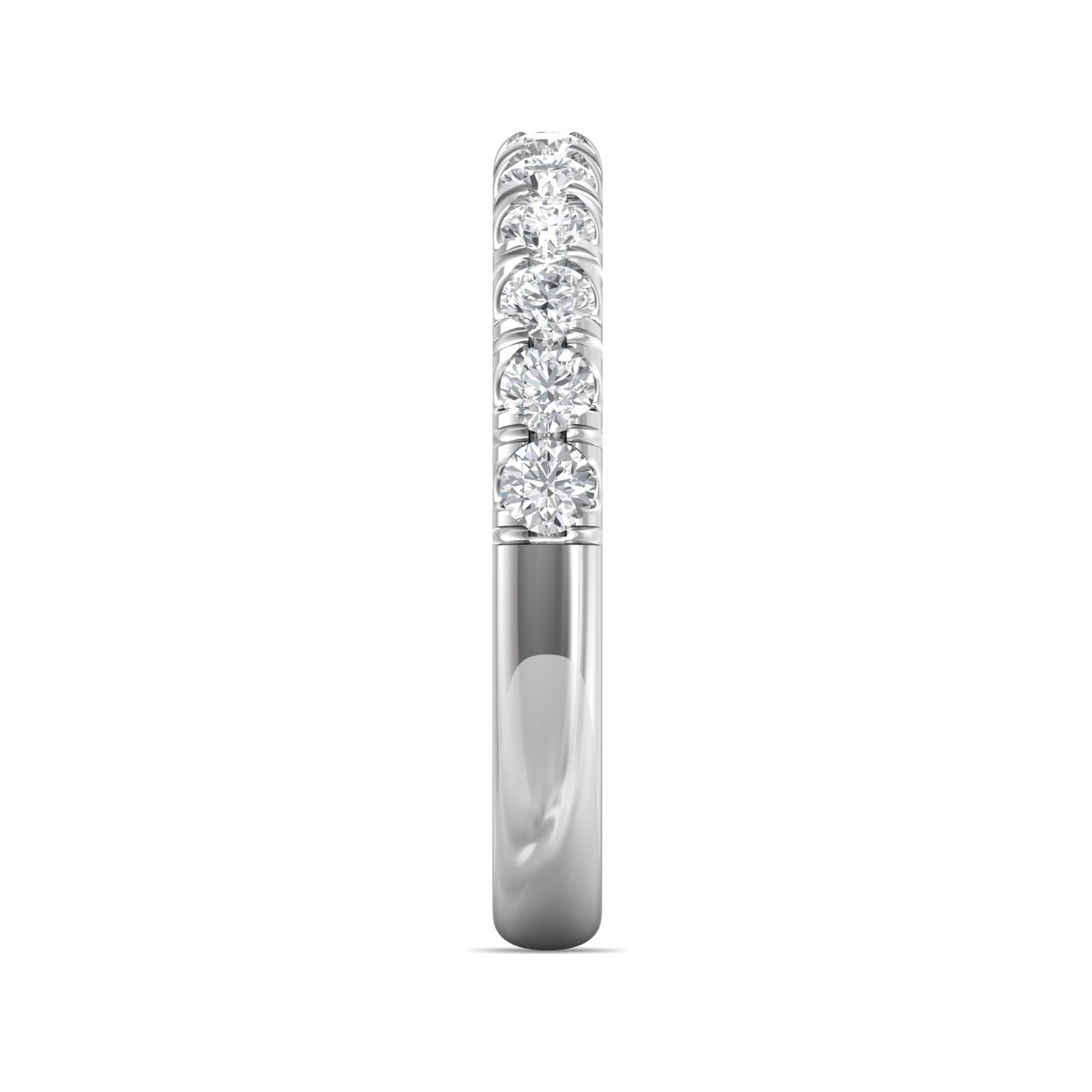 14K White Gold Diamond Wedding Band