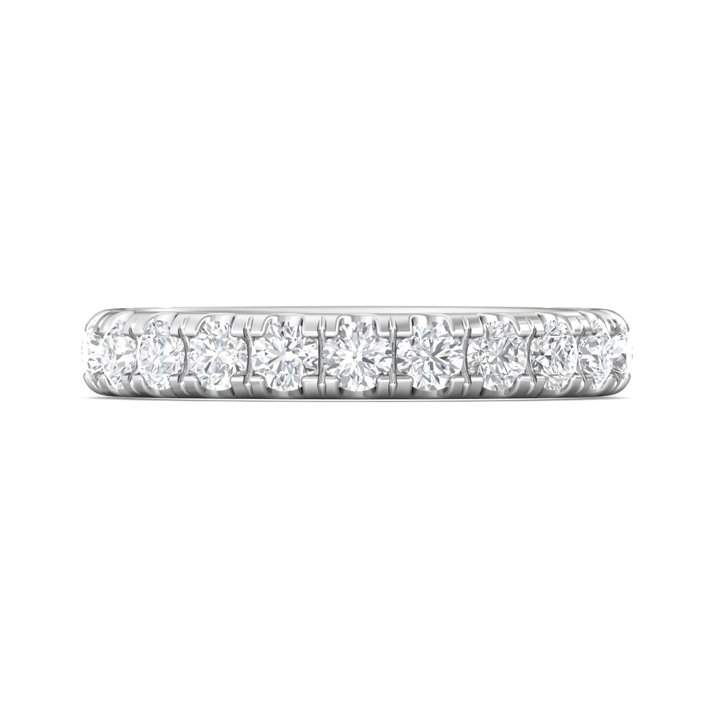 14K White Gold Diamond Wedding Band