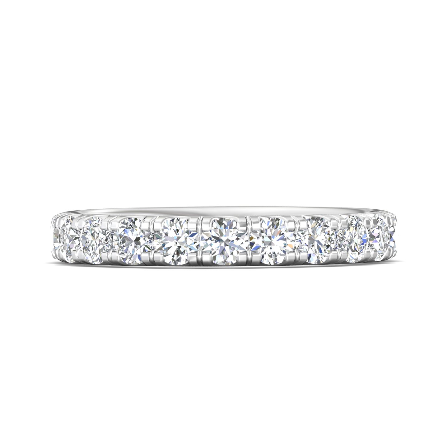 14K White Gold Diamond Wedding Band