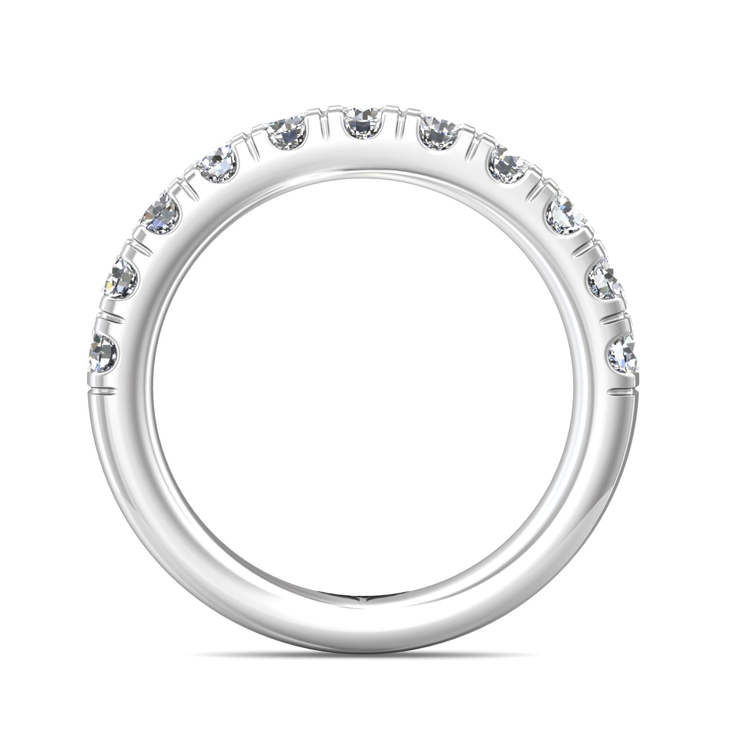 14K White Gold Diamond Wedding Band