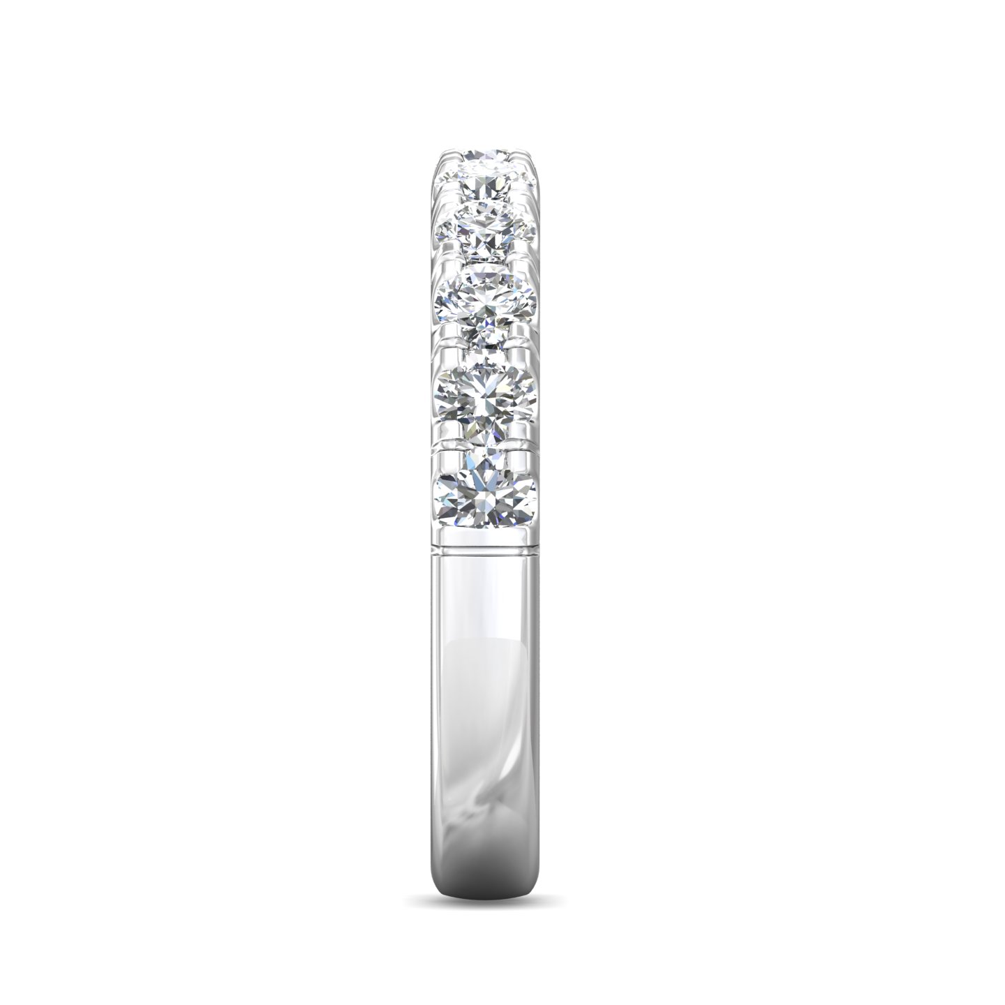 14K White Gold Diamond Wedding Band