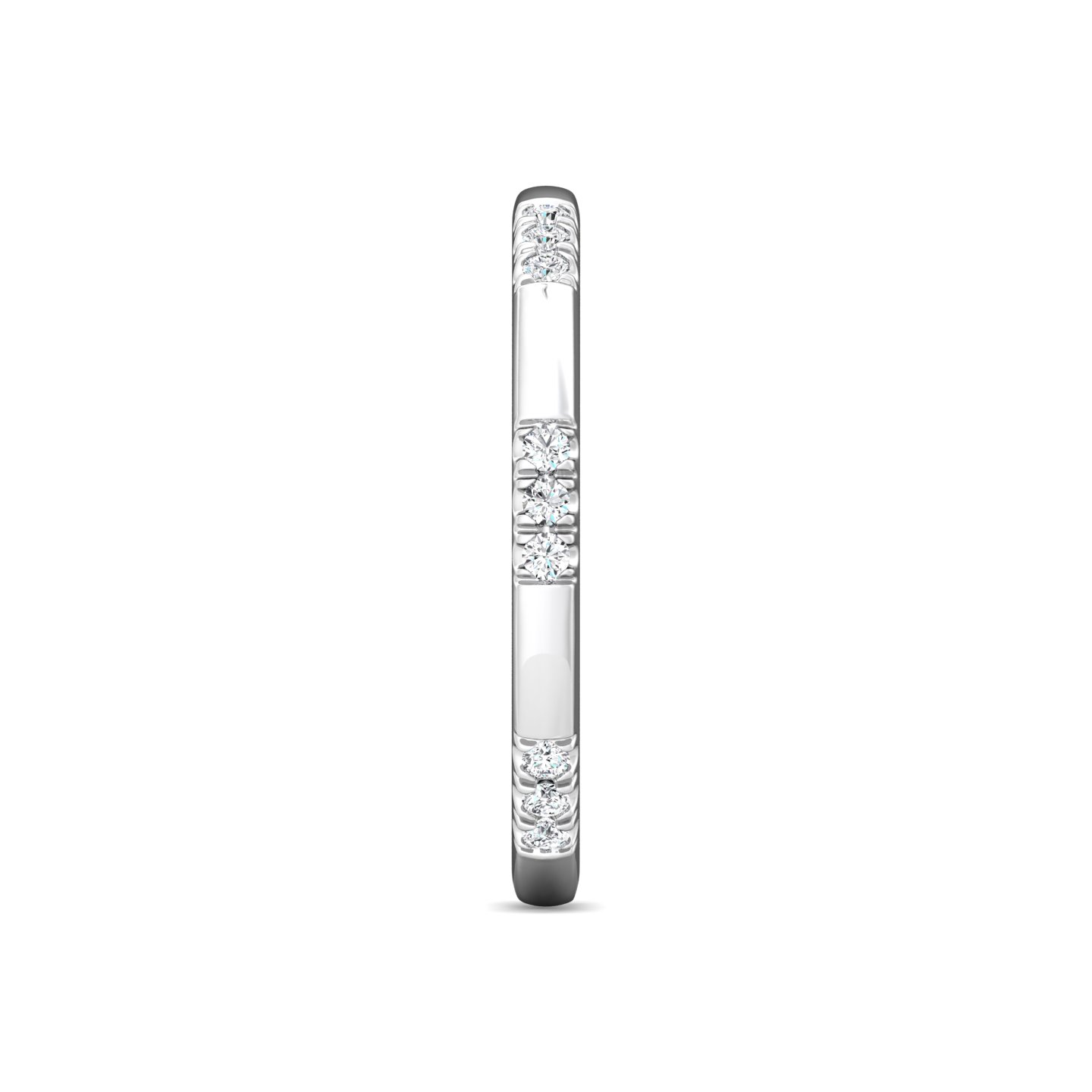 18K White Gold Diamond Wedding Band