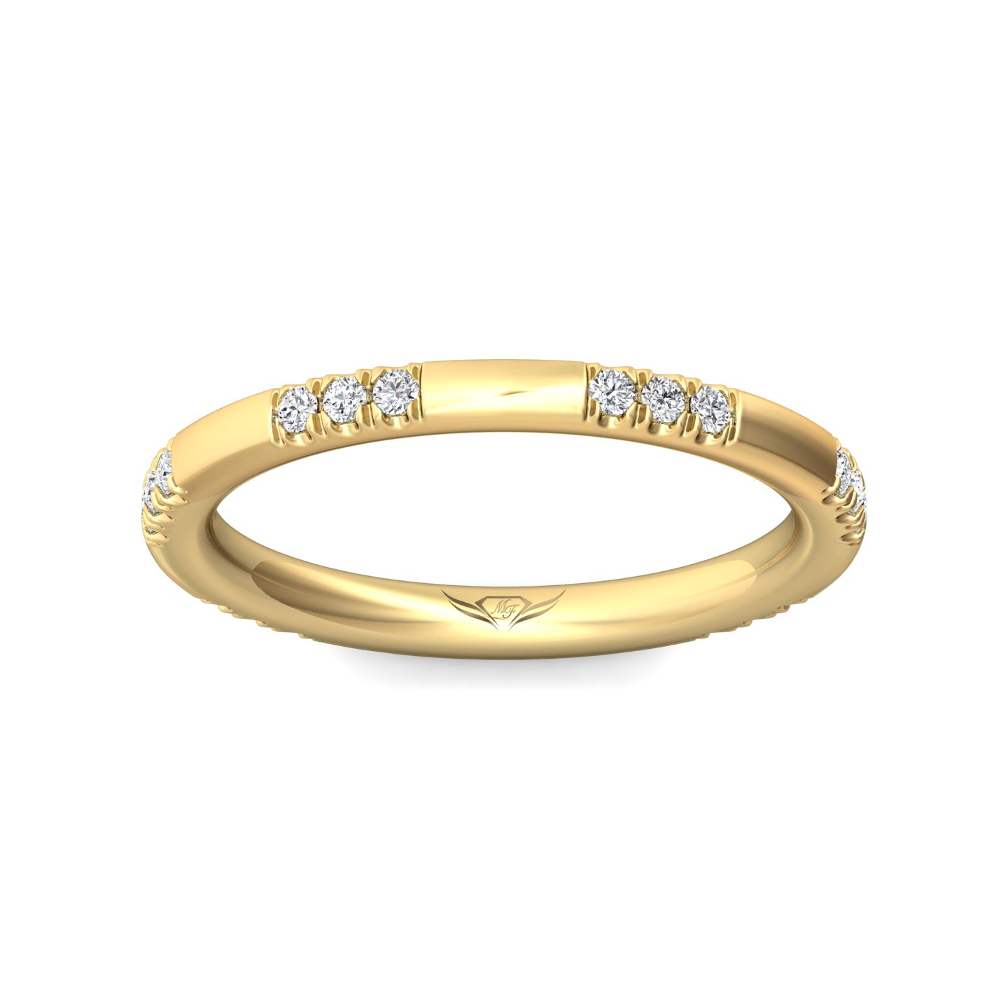 18K Yellow Gold Diamond Wedding Band