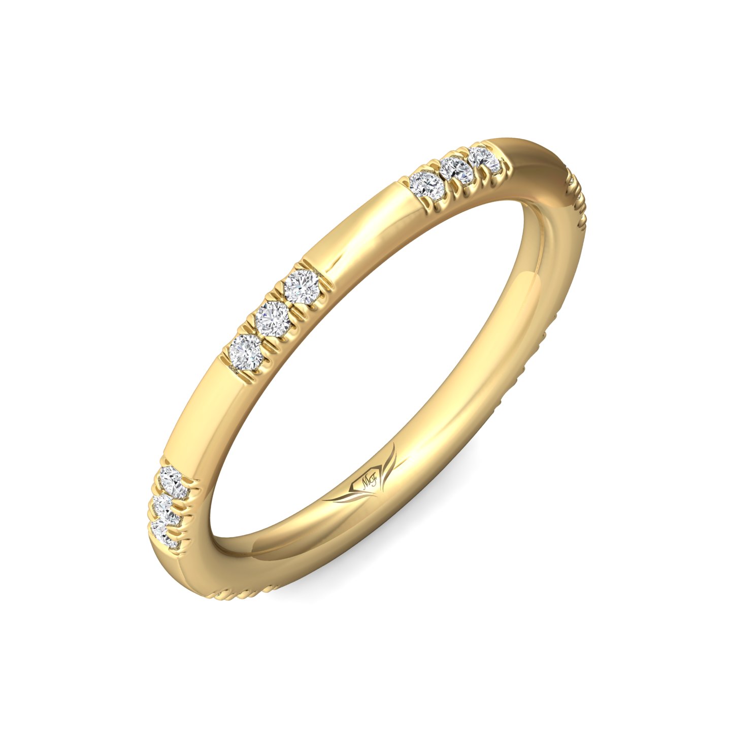 18K Yellow Gold Diamond Wedding Band