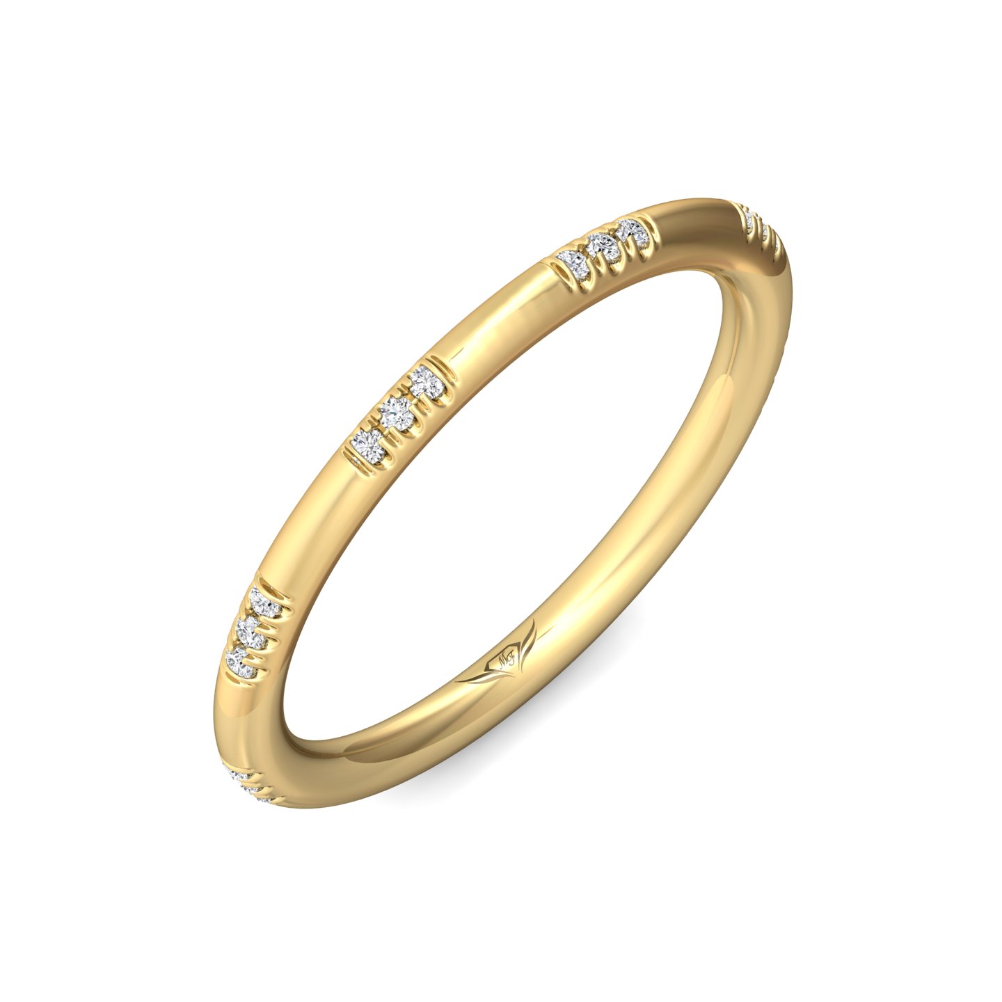 18K Yellow Gold Diamond Wedding Band