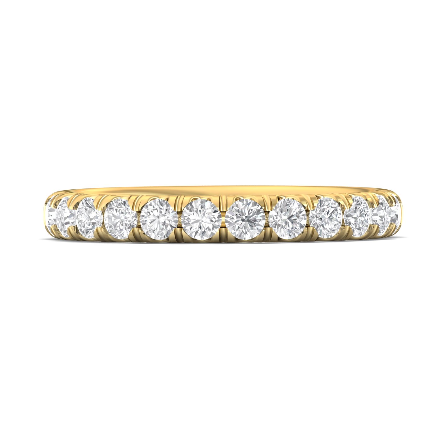 14K White Gold Diamond Wedding Band