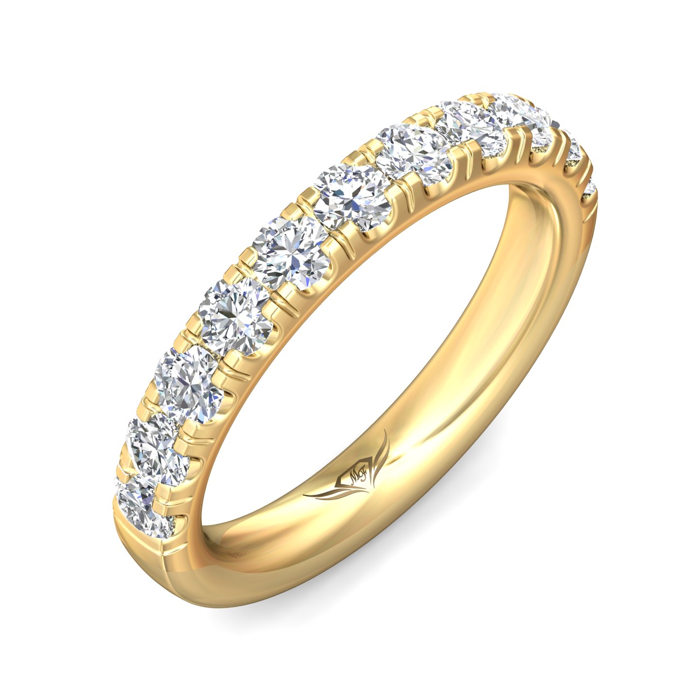 14K Yellow Gold Diamond Wedding Band