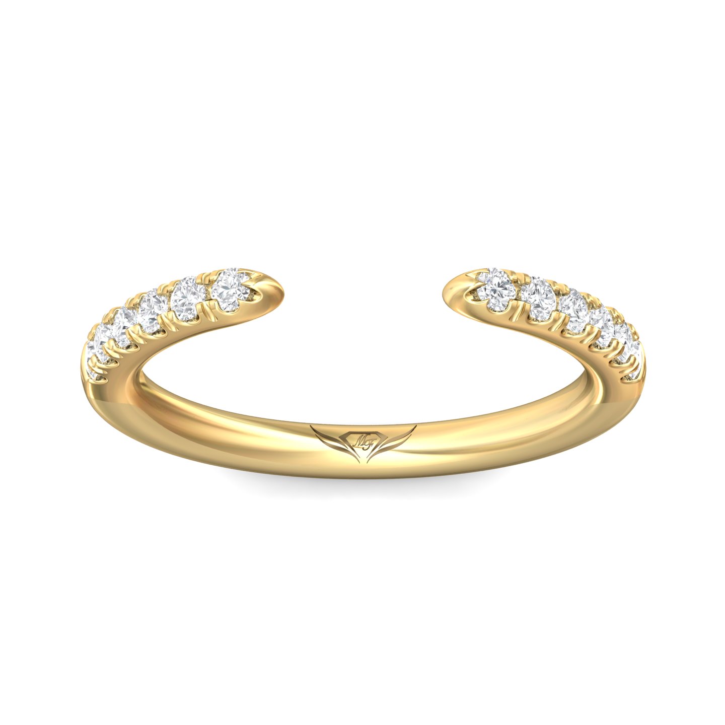 14K Yellow Gold Micropave Wedding Band