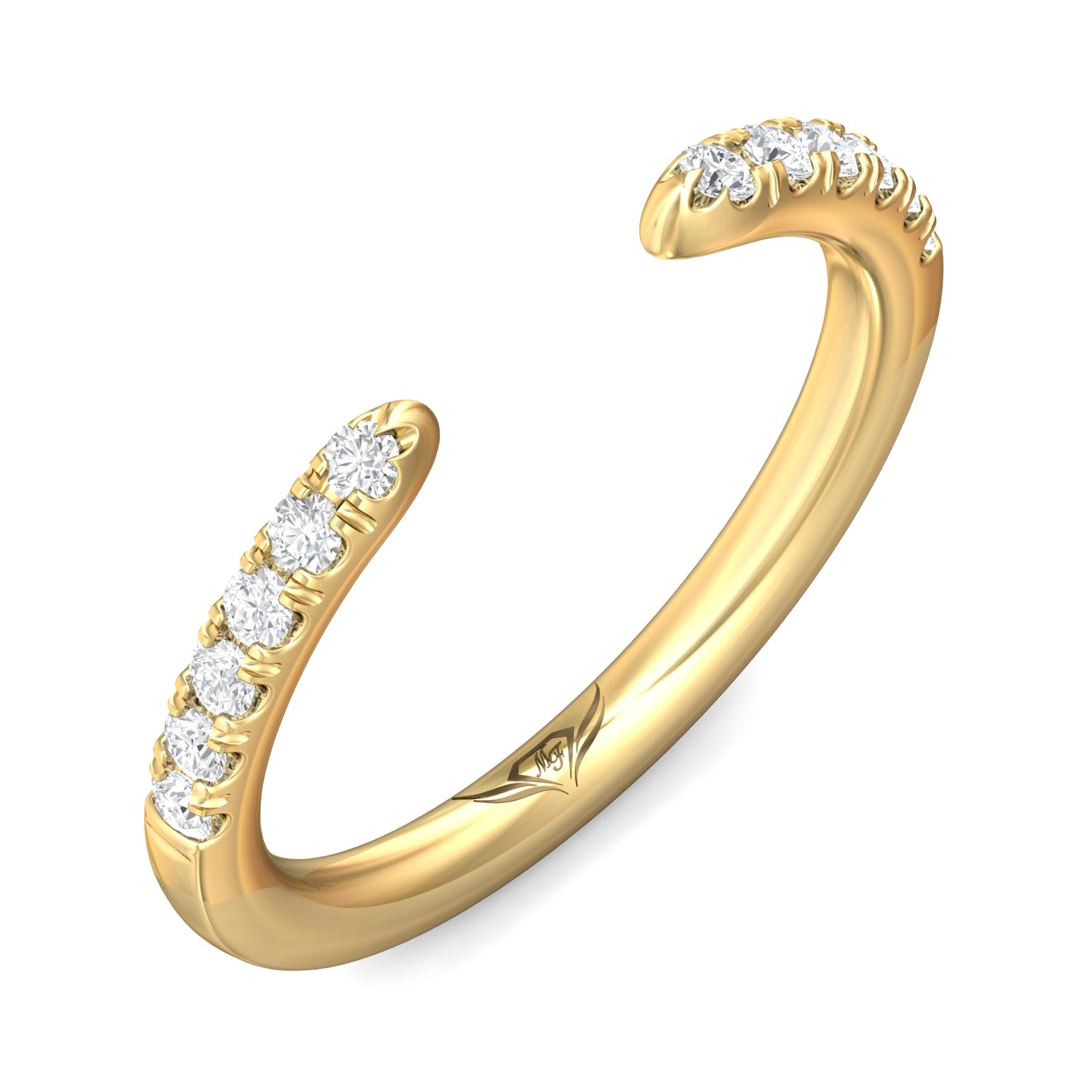 14K Yellow Gold Micropave Wedding Band