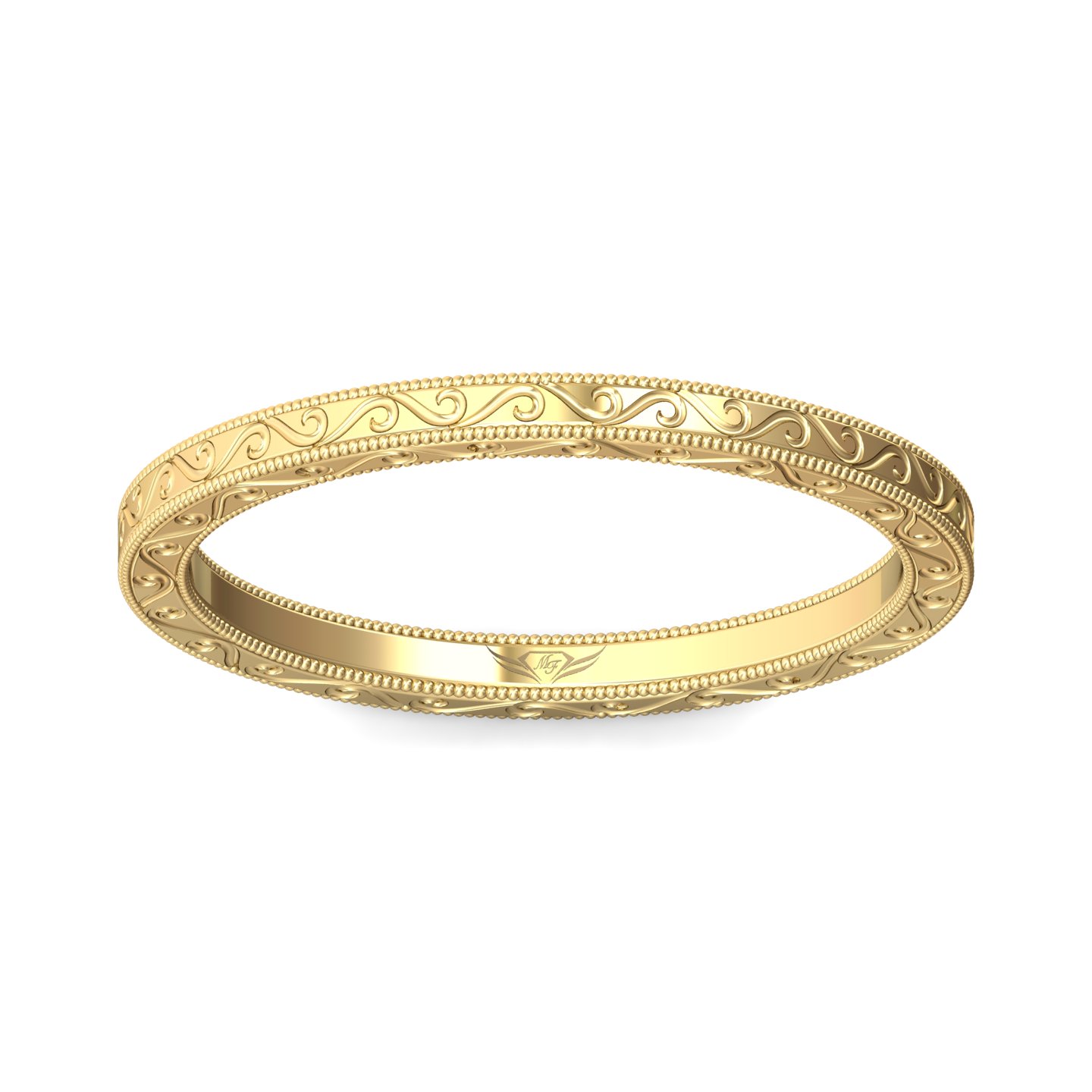 14K Yellow Gold Vintage Wedding Band