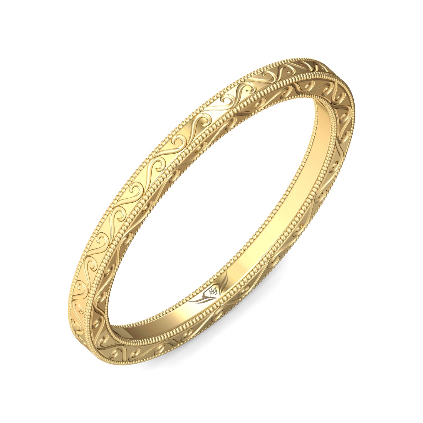 14K Yellow Gold Vintage Wedding Band