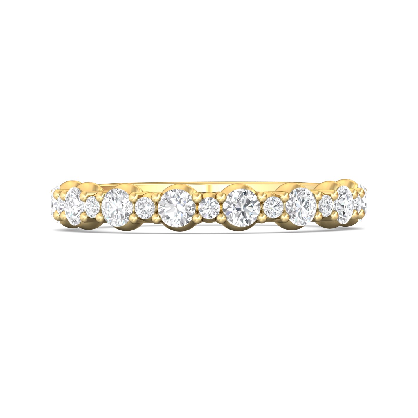 14K Yellow Gold Channel/Shared Prong Wedding Band