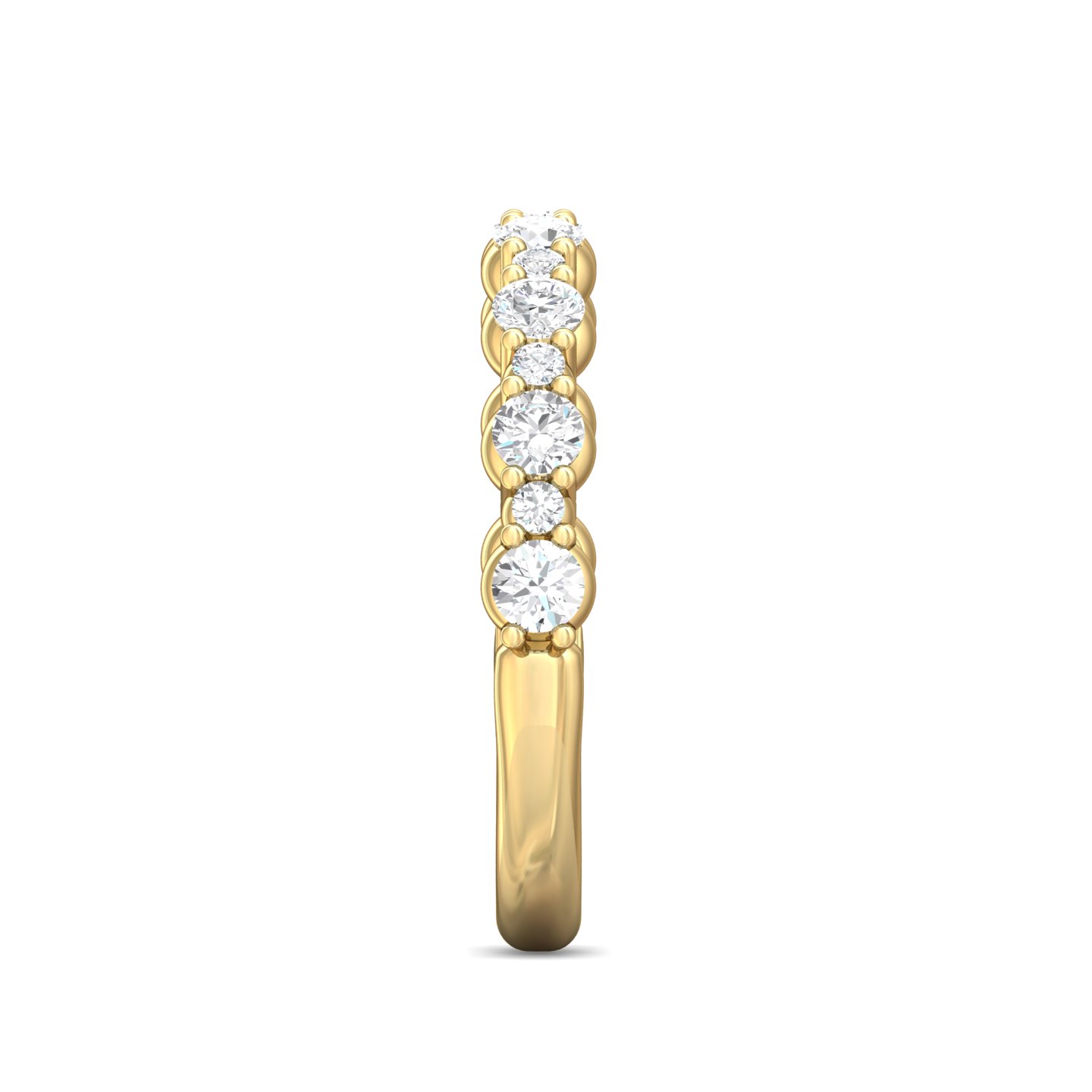 14K Yellow Gold Channel/Shared Prong Wedding Band