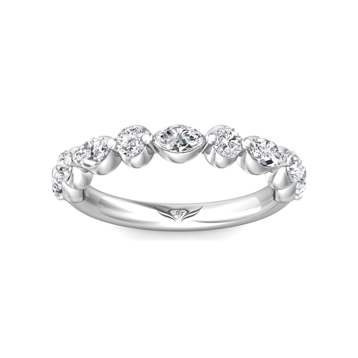 18K White Gold Diamond Wedding Band