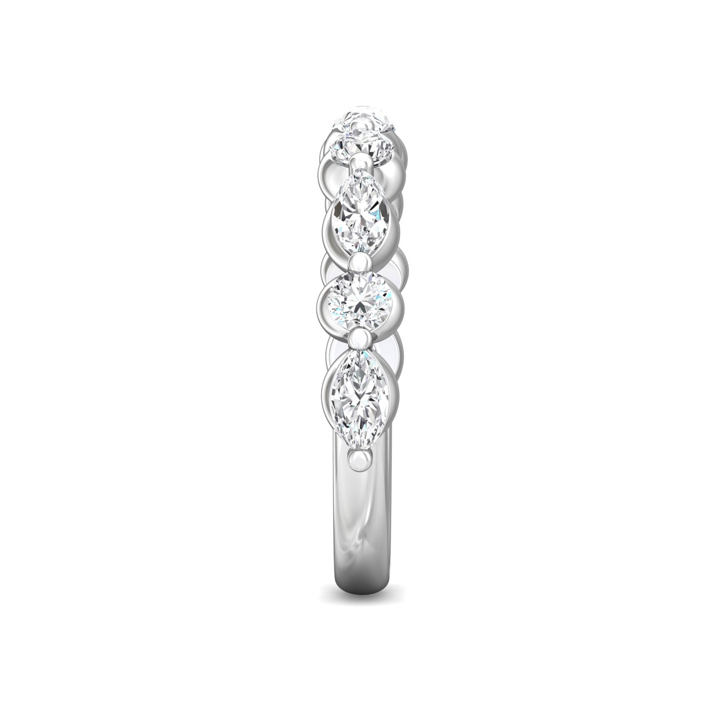 18K White Gold Diamond Wedding Band