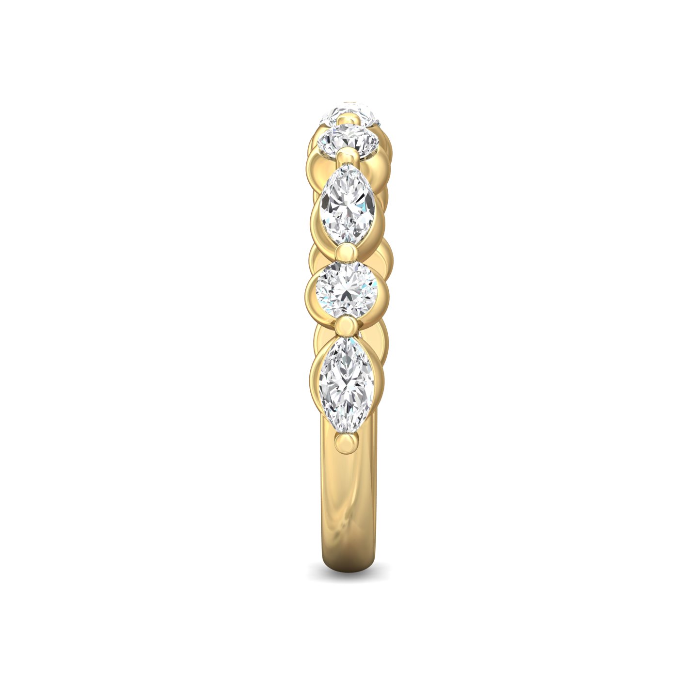18K Yellow Gold Diamond Wedding Band