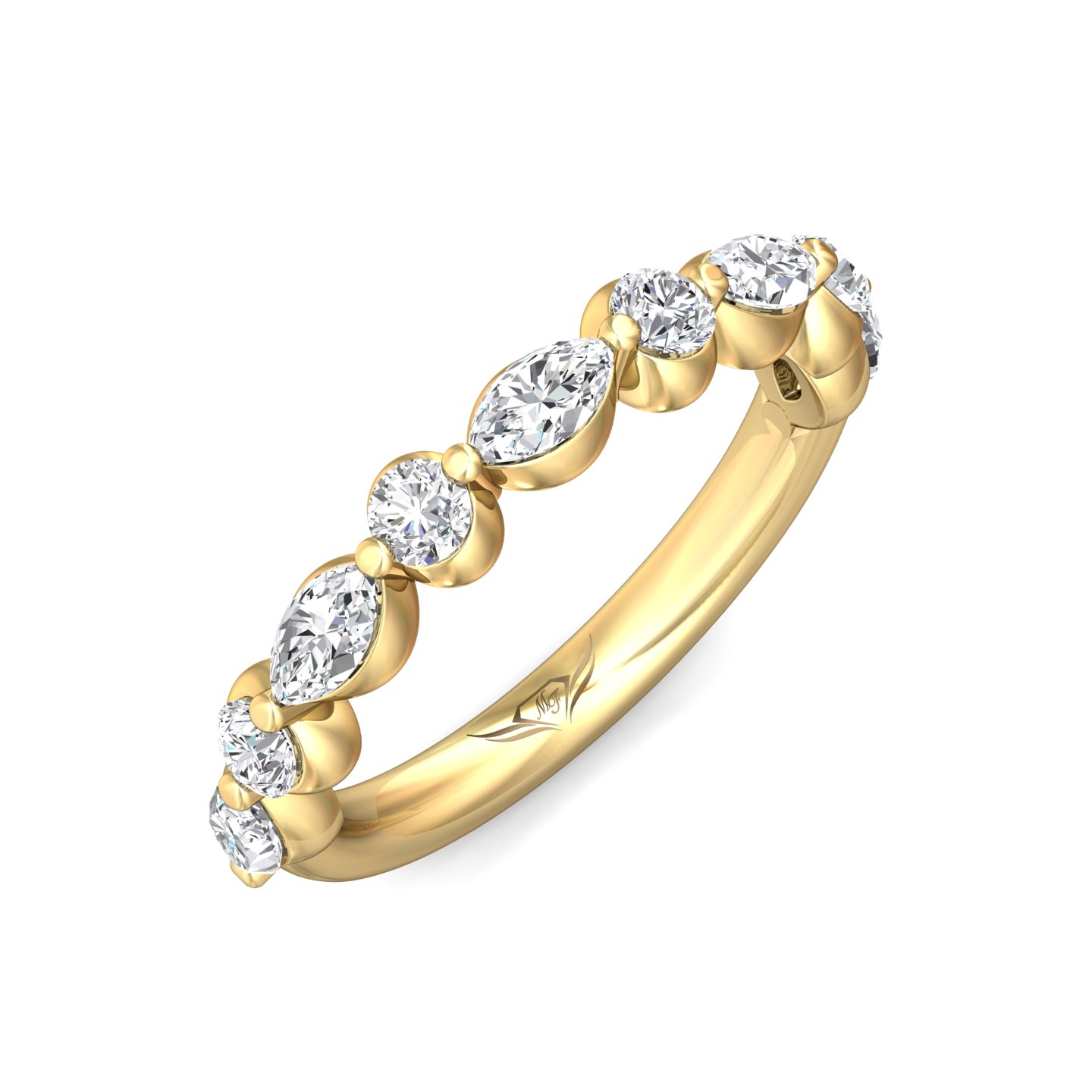 18K Yellow Gold Diamond Wedding Band