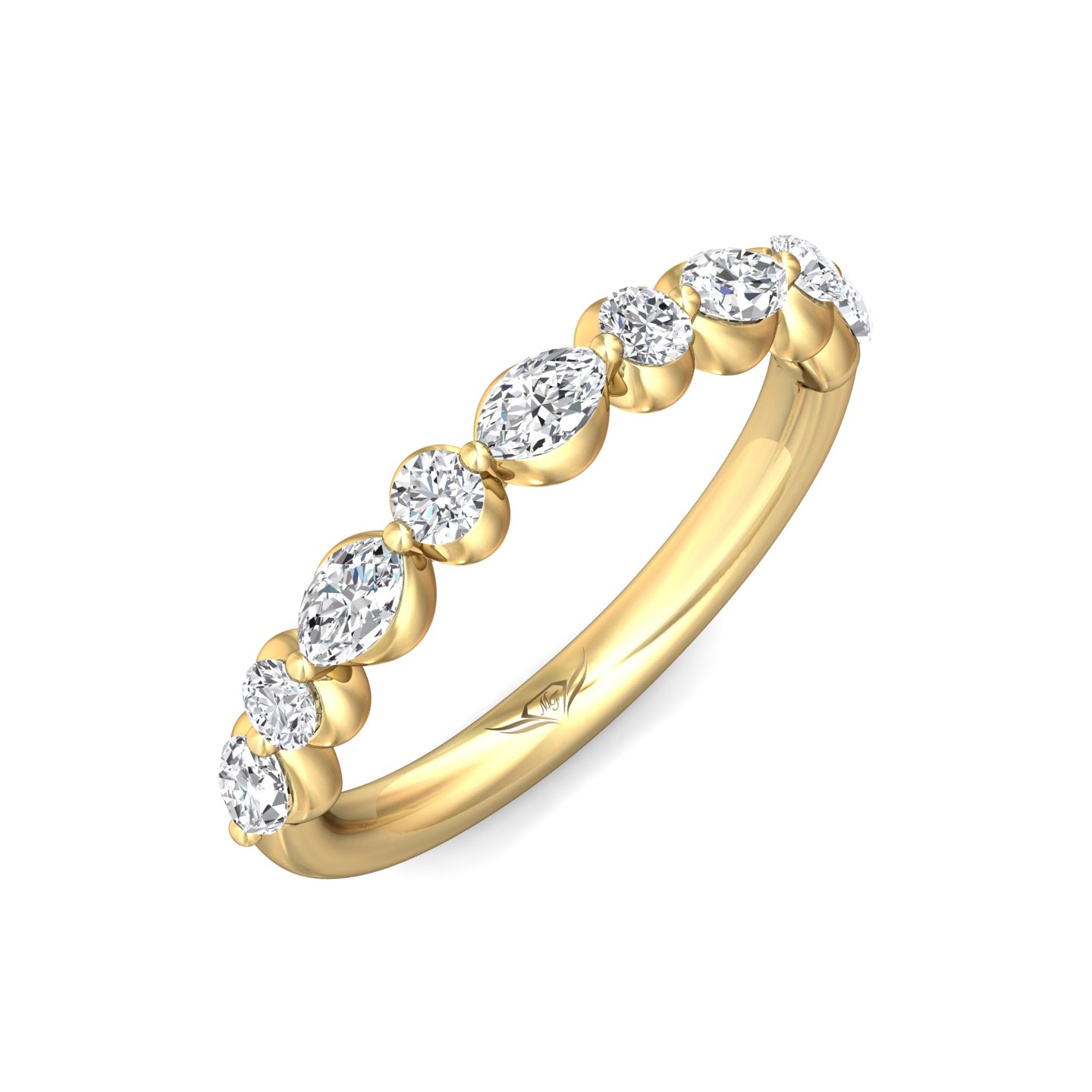 18K Yellow Gold Diamond Wedding Band