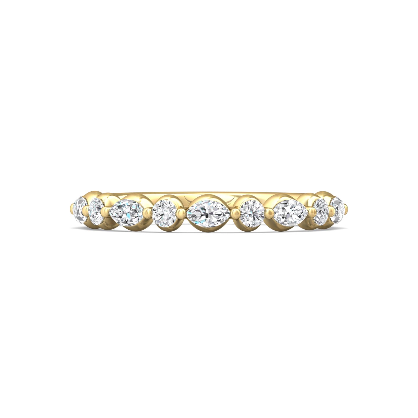 14K White Gold Diamond Wedding Band