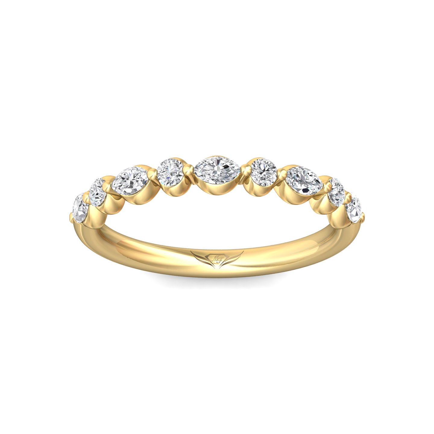 14K Yellow Gold Diamond Wedding Band