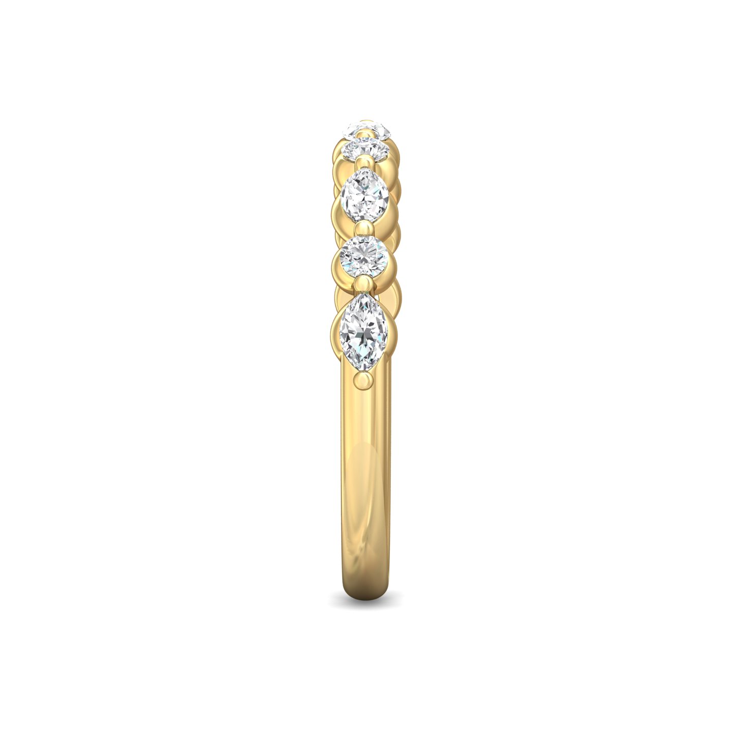 14K Yellow Gold Diamond Wedding Band