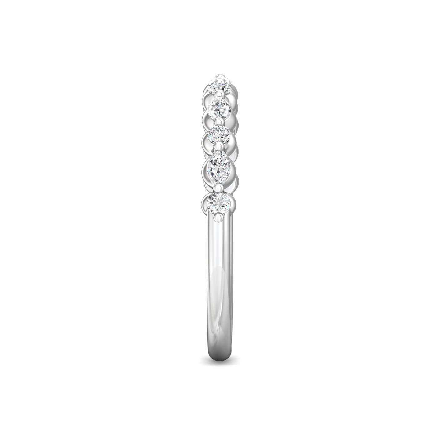 18K White Gold and Platinum Diamond Wedding Band
