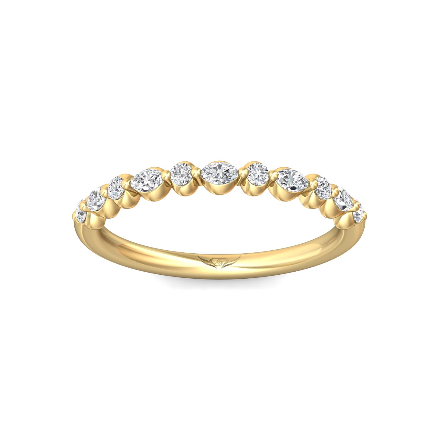 14K Yellow Gold Diamond Wedding Band