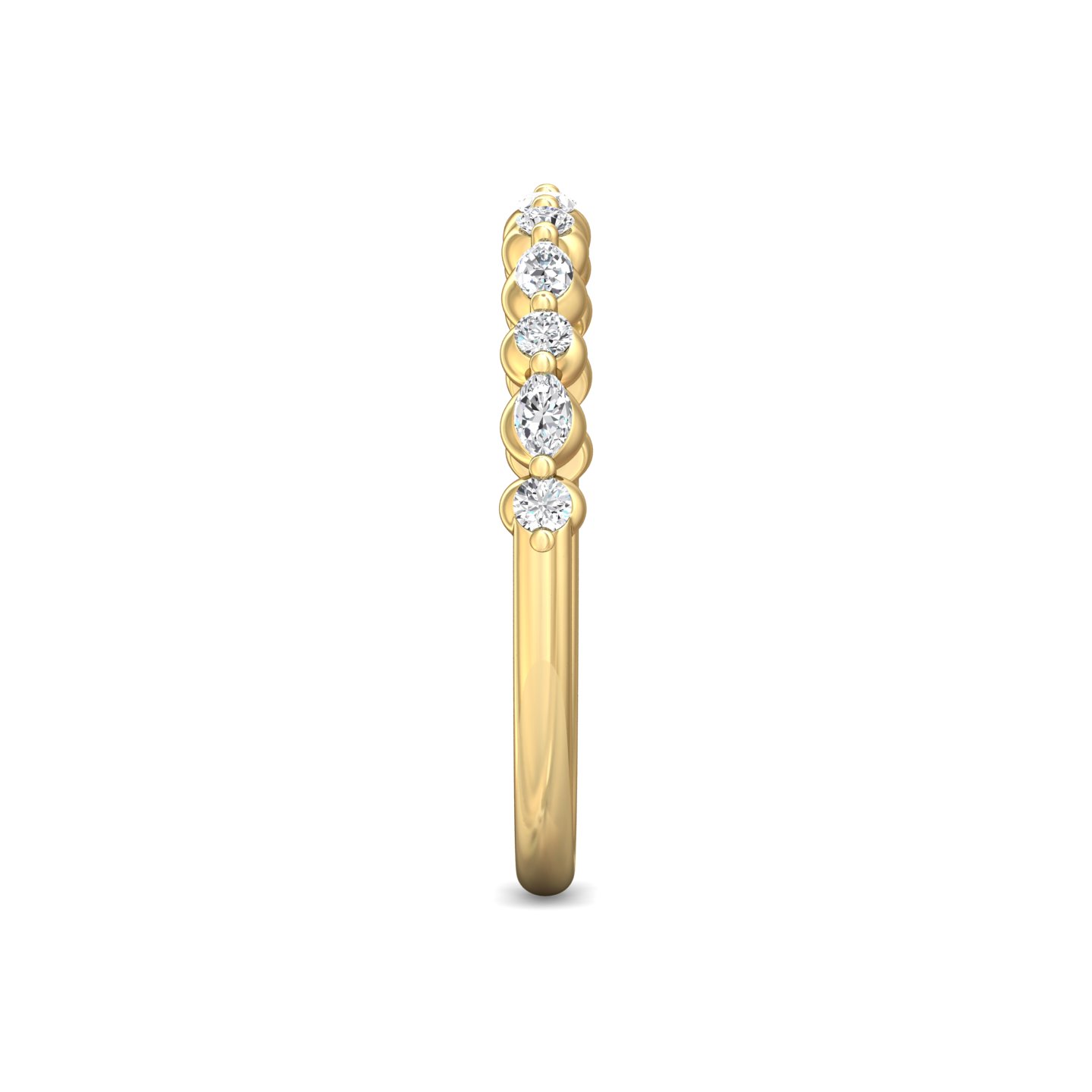 14K Yellow Gold Diamond Wedding Band