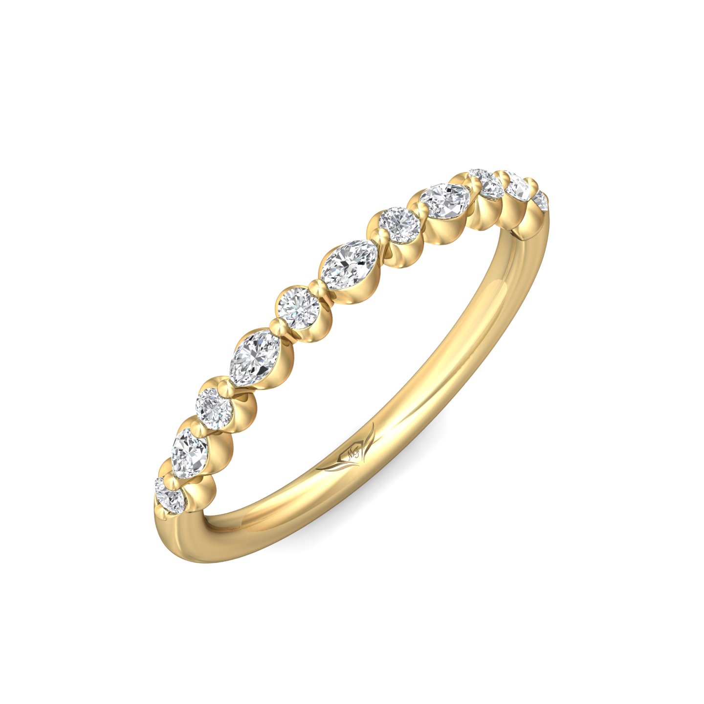 14K Yellow Gold Diamond Wedding Band