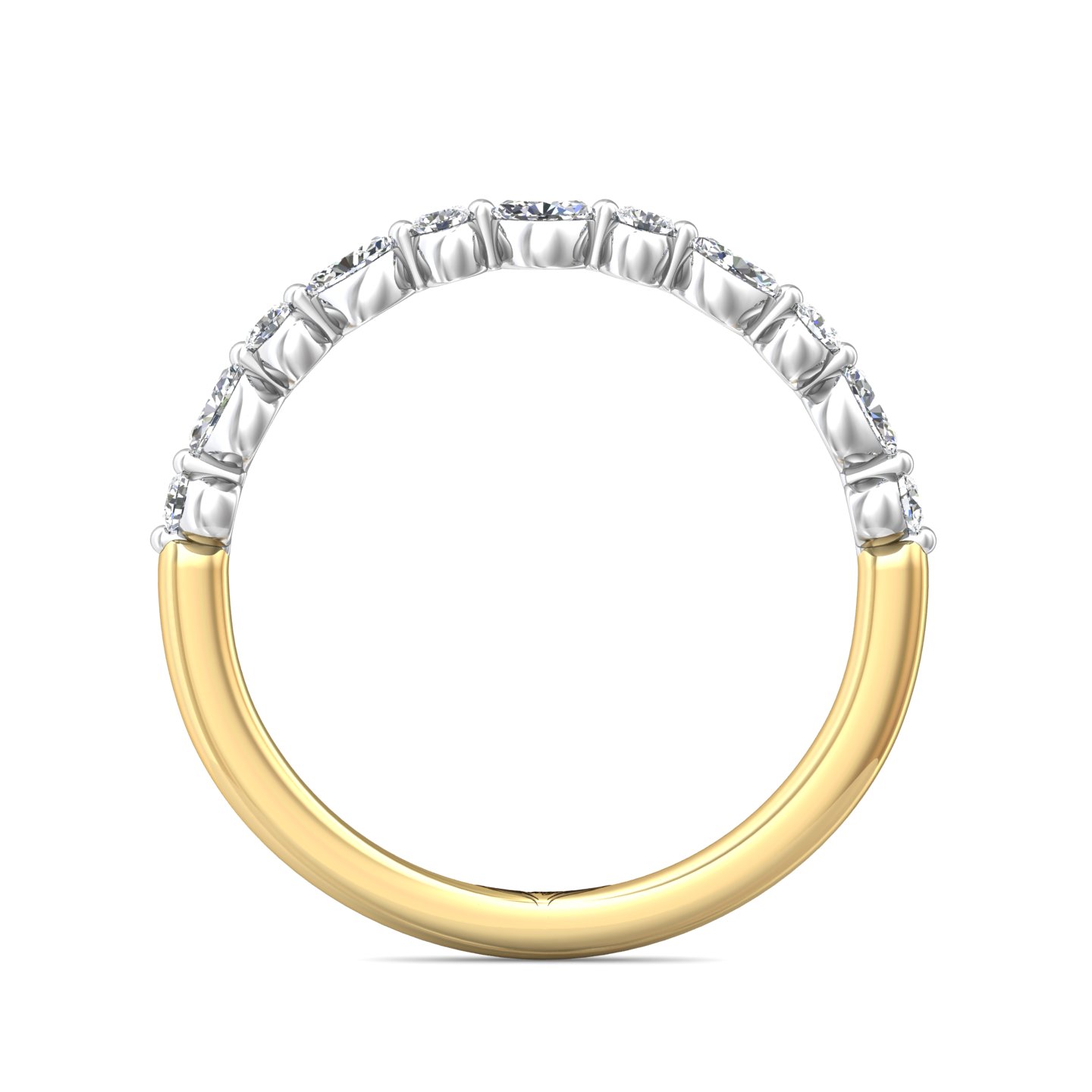 18K White and Yellow Gold Diamond Wedding Band